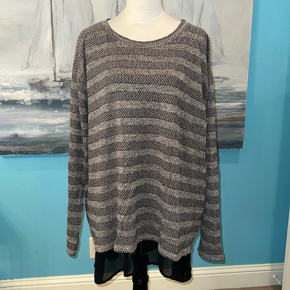 NWT Bobeau 2 Layer Long Sleeve Blouse, 2X